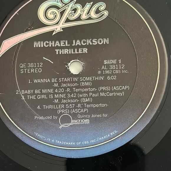 Michael Jackson Thriller Epic Vinyl Records LP - Picture 7 of 9